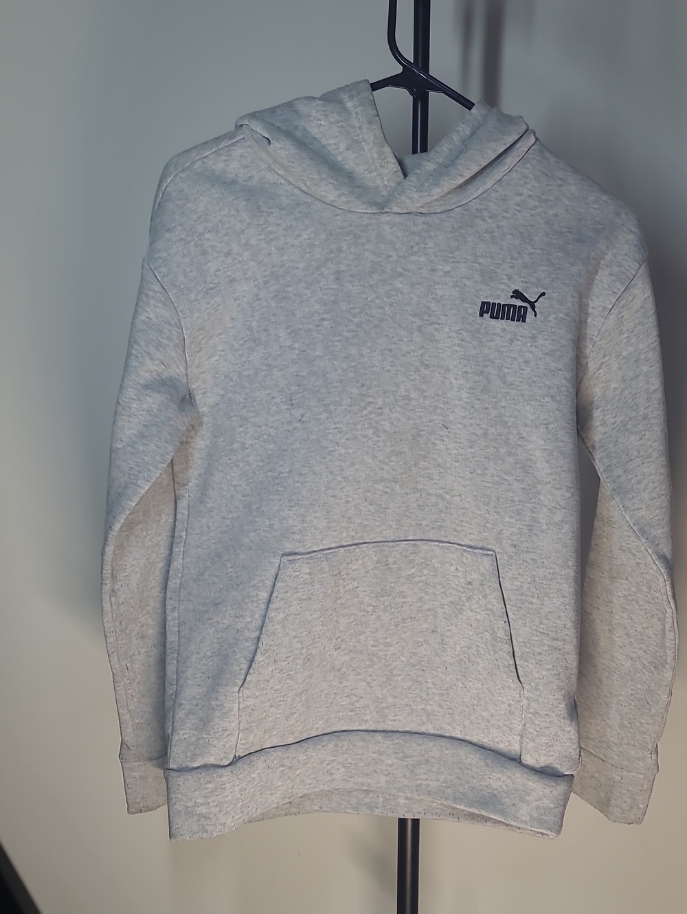 Puma Light Gray Kids 14-16 Pullover Hoodie with Logo